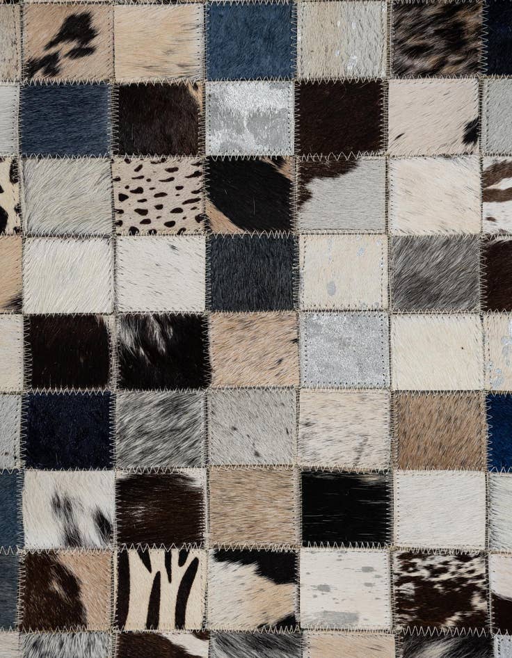 Detail image of 5' 1 x 8' Cowhide Leather Rug