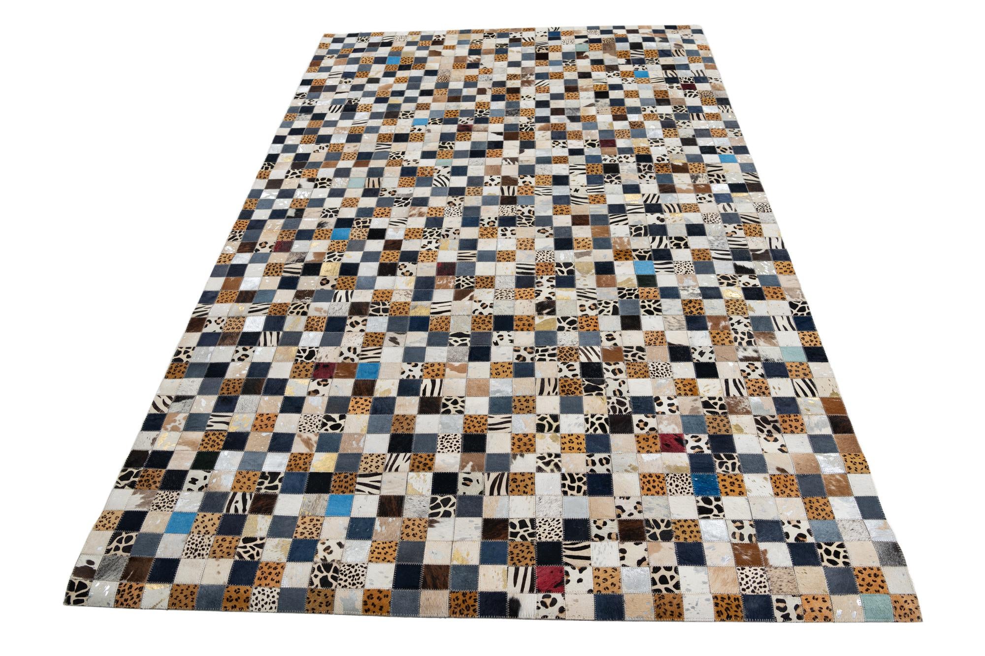 5' x 8' Cowhide Leather Rug