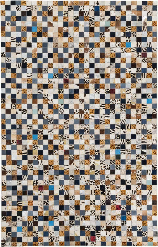 5' x 8' Cowhide Leather Rug