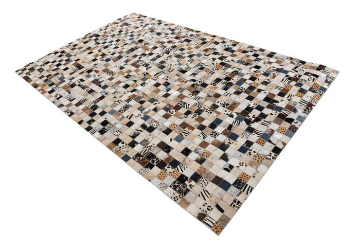Detail image of 5' 1 x 8' Cowhide Leather Rug