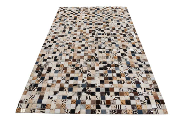 5' 1 x 8' Cowhide Leather Rug