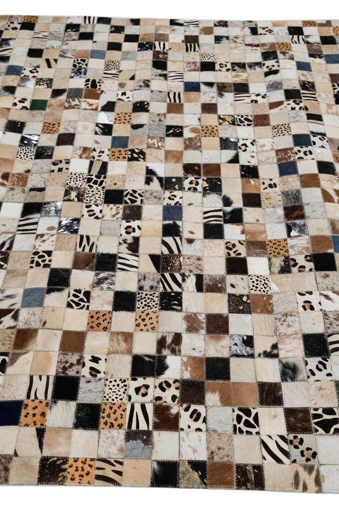 5' 1 x 8' Cowhide Leather Rug