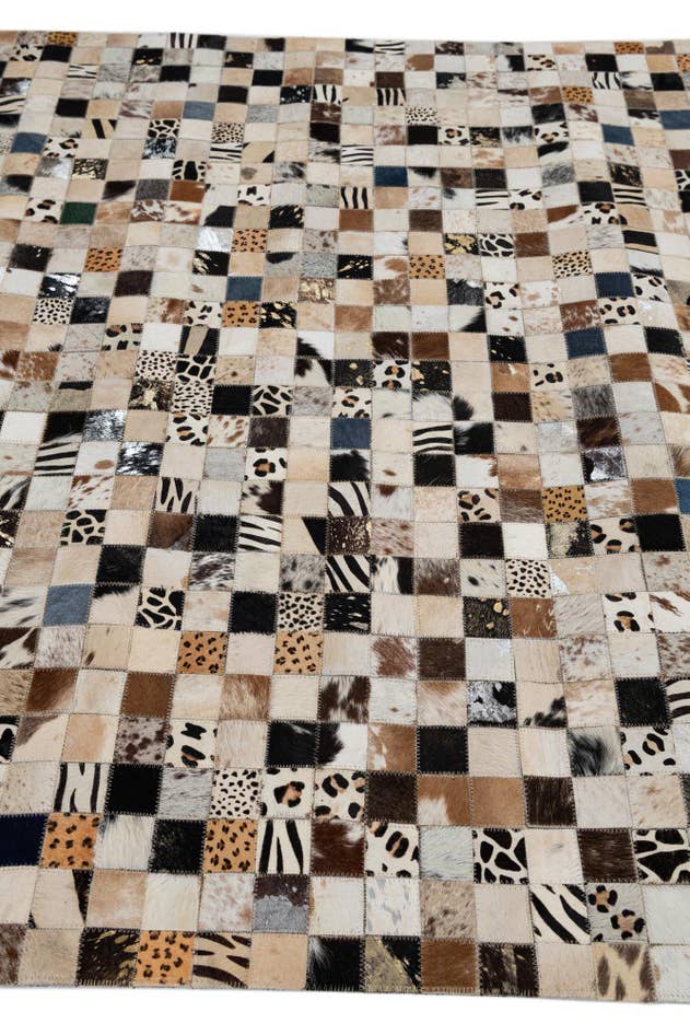 Detail image of 5' 1 x 8' Cowhide Leather Rug