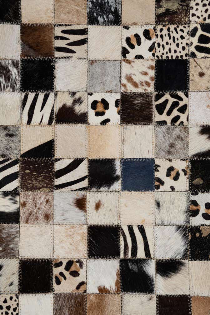 5' 1 x 8' Cowhide Leather Rug