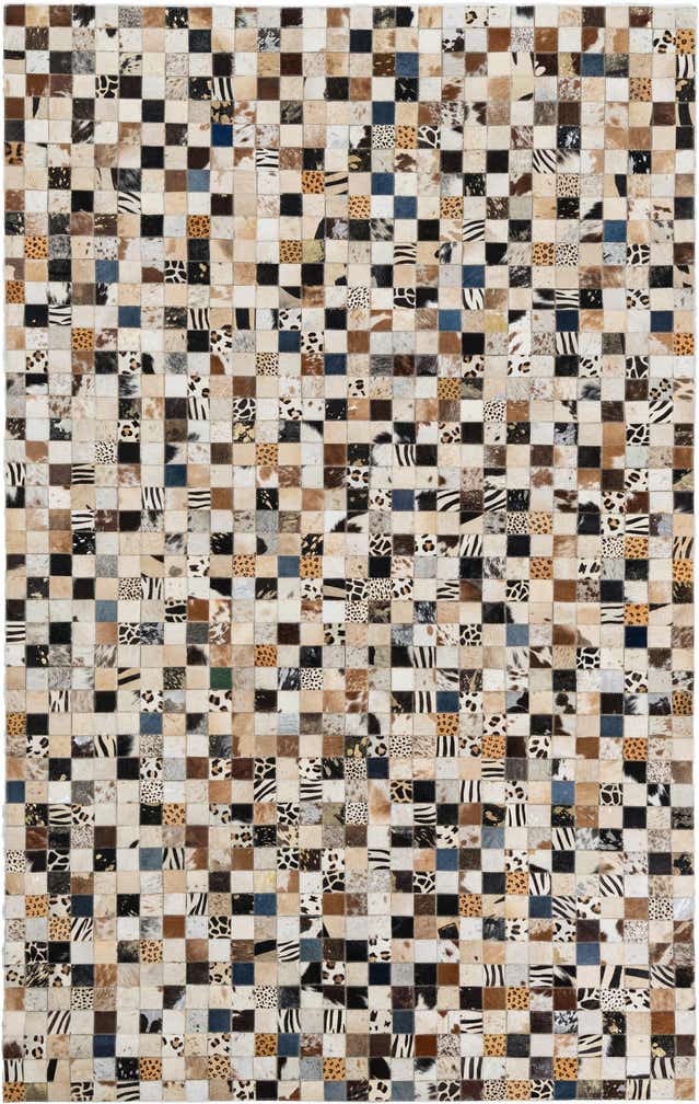 5' 1 x 8' Cowhide Leather Rug