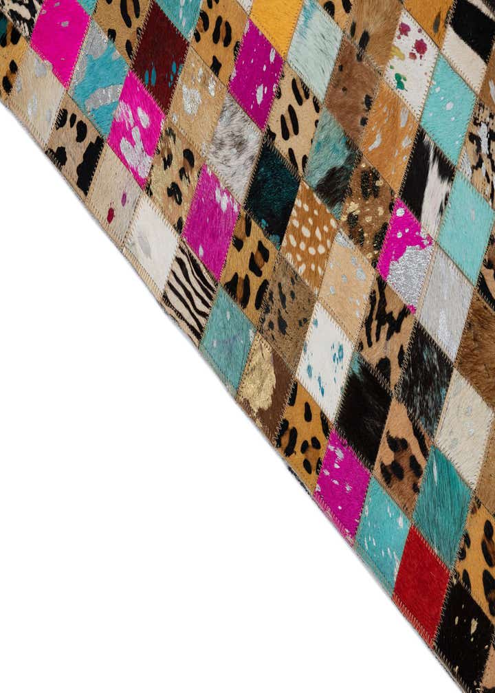 5' 1 x 7' 10 Cowhide Leather Rug
