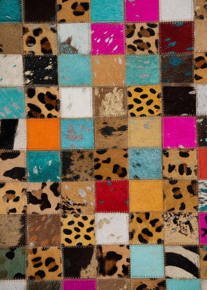 5' 1 x 7' 10 Cowhide Leather Rug