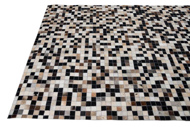 Detail image of 5' x 7' 10 Cowhide Leather Rug