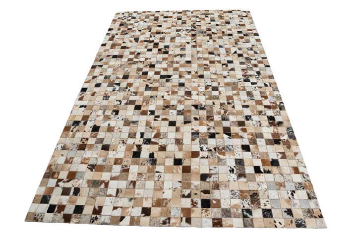 5' 1 x 8' Cowhide Leather Rug