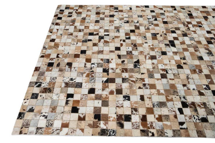 Detail image of 5' 1 x 8' Cowhide Leather Rug
