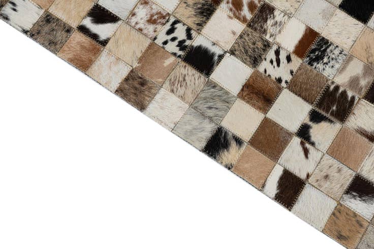 Detail image of 5' 1 x 8' Cowhide Leather Rug