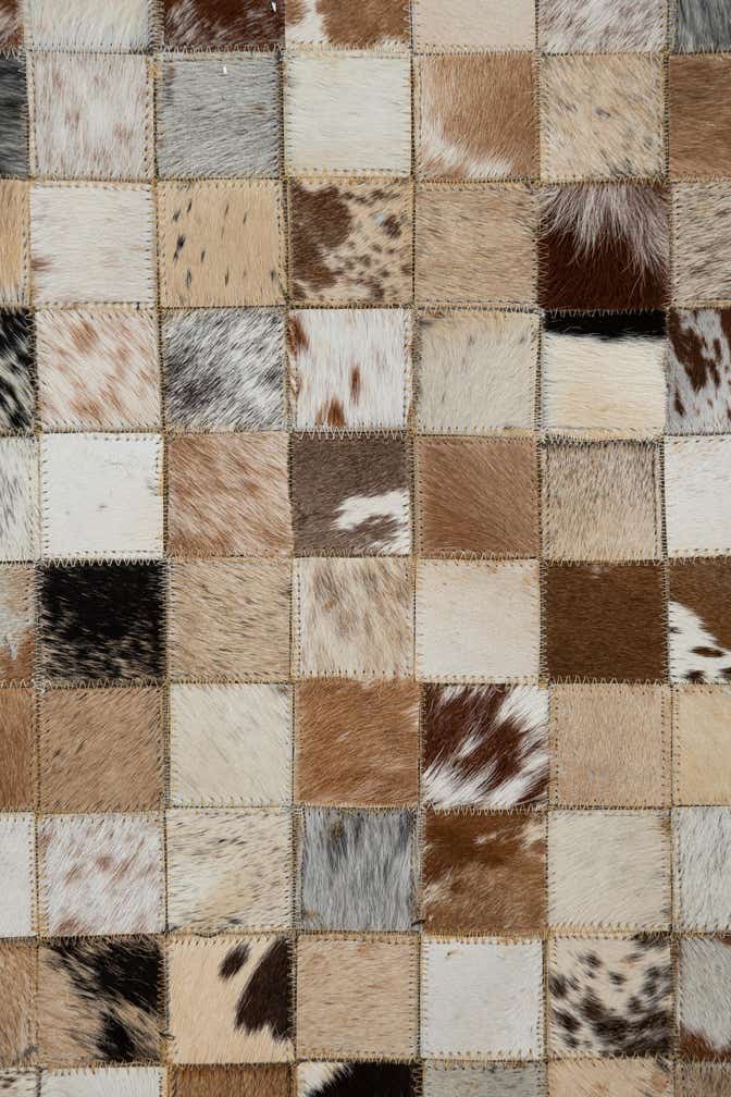 5' 1 x 8' Cowhide Leather Rug