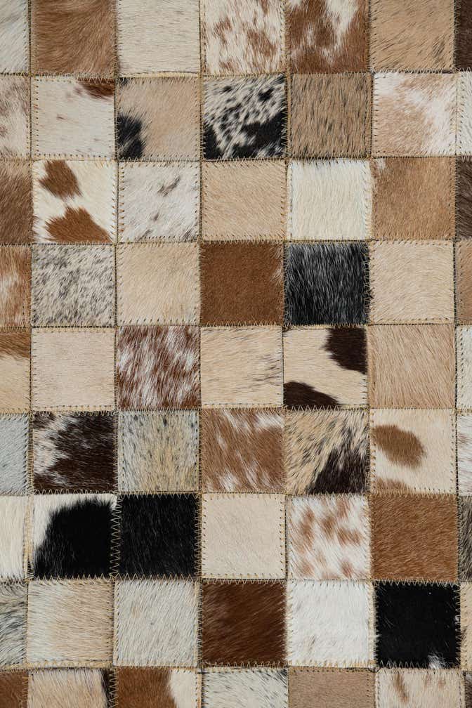 5' 1 x 8' Cowhide Leather Rug