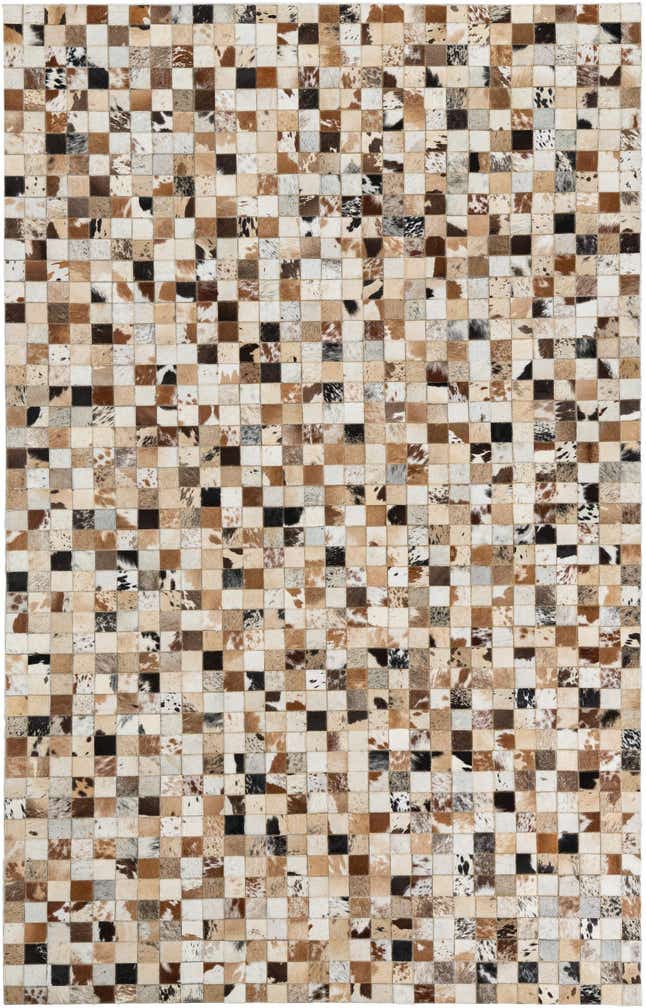 5' 1 x 8' Cowhide Leather Rug