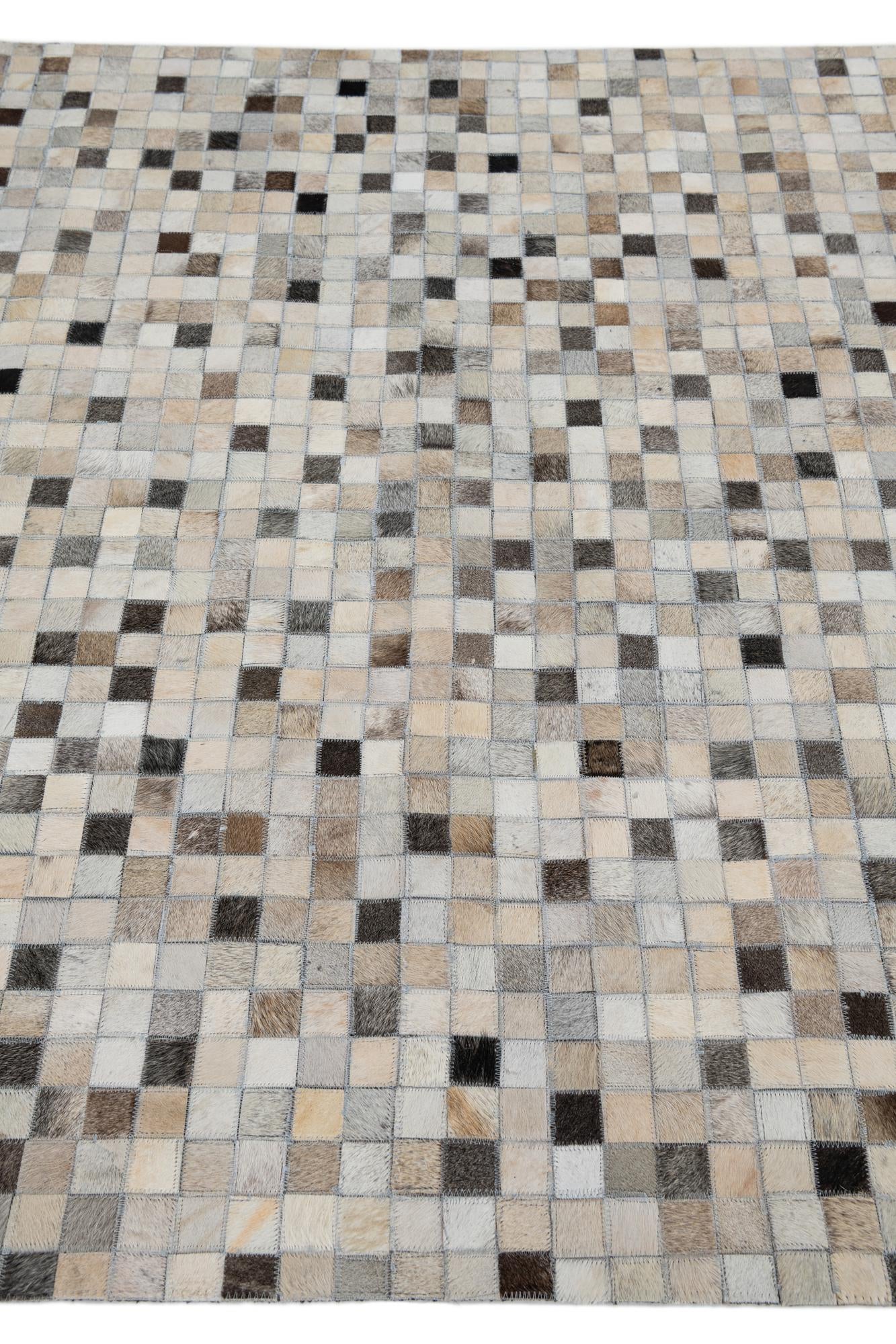 5' x 8' Cowhide Leather Rug