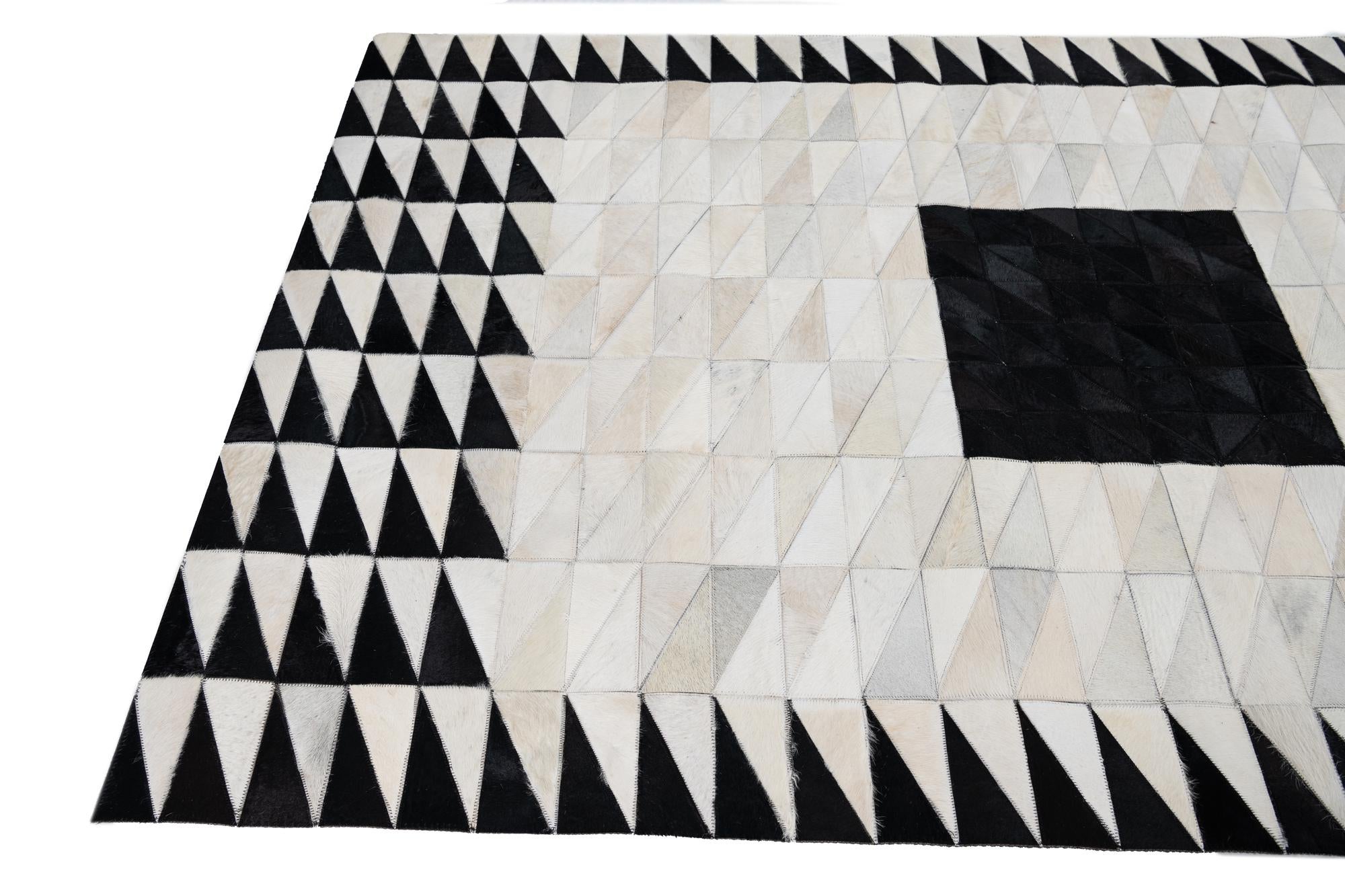 5' x 7' 10 Cowhide Leather Rug