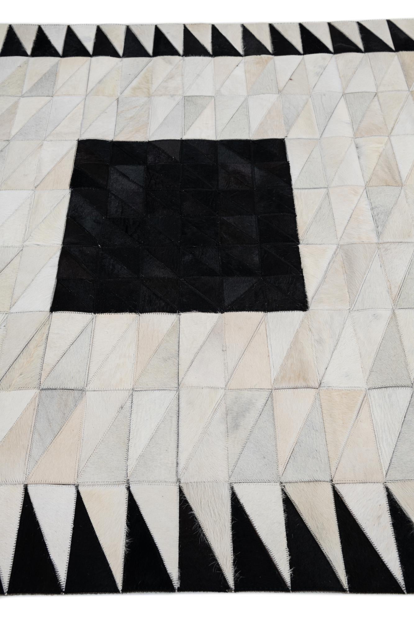 5' x 7' 10 Cowhide Leather Rug