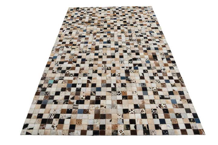 5' 1 x 8' Cowhide Leather Rug