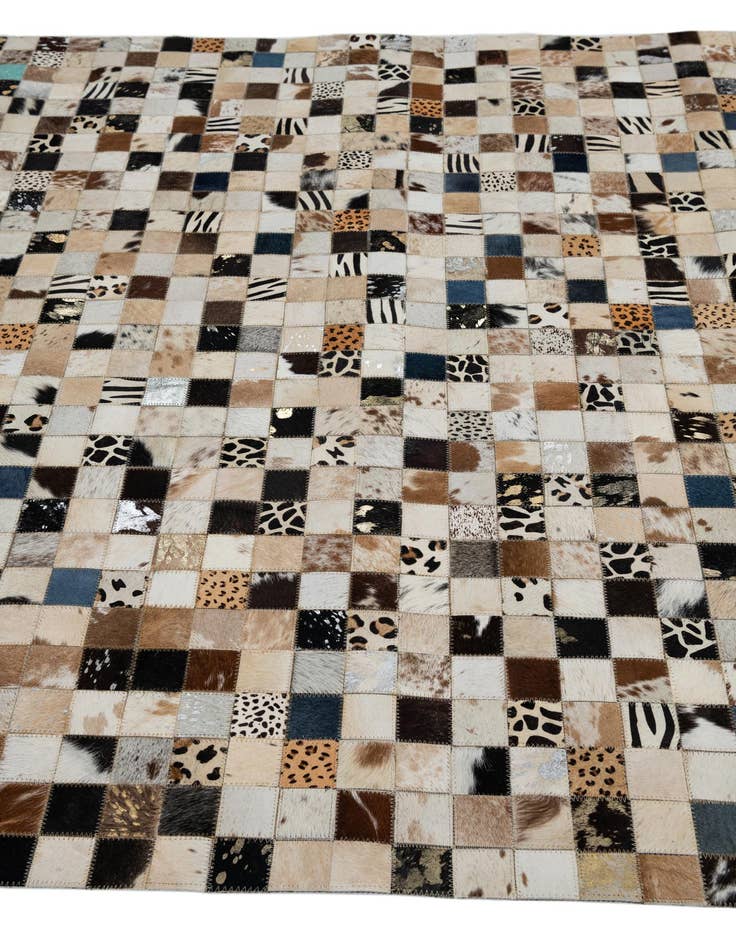 Detail image of 5' 1 x 8' Cowhide Leather Rug