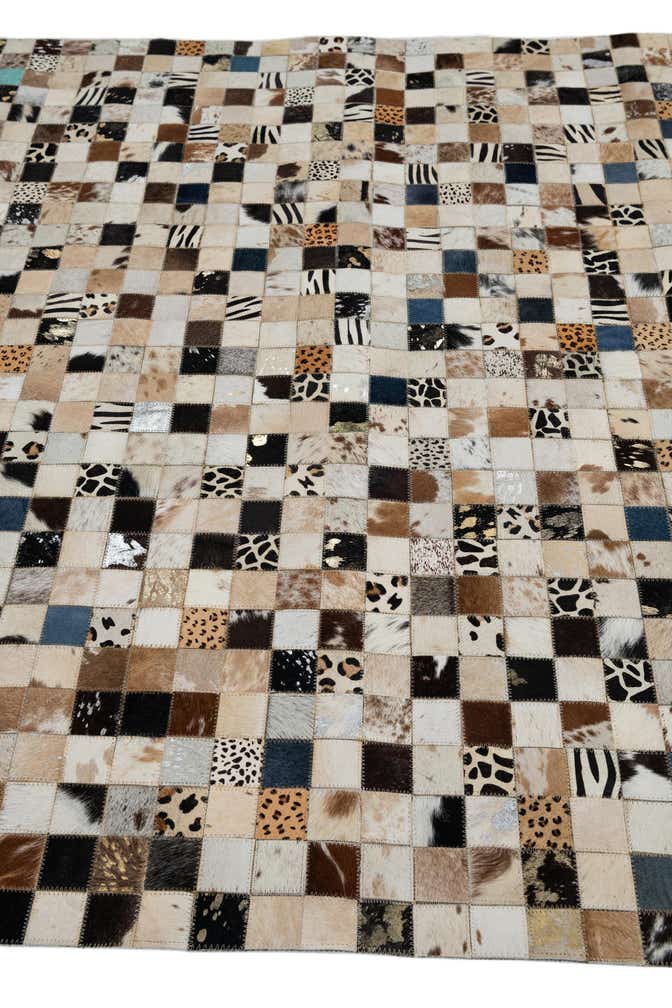 5' 1 x 8' Cowhide Leather Rug