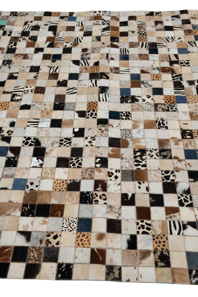 Detail image of 5' 1 x 8' Cowhide Leather Rug
