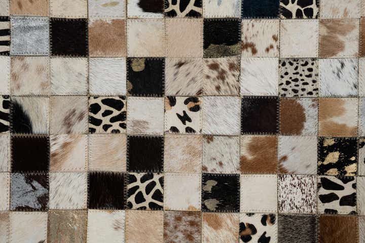 5' 1 x 8' Cowhide Leather Rug