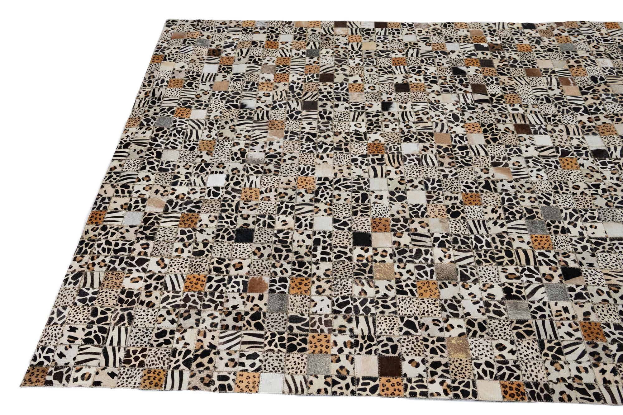 5' x 8' Cowhide Leather Rug
