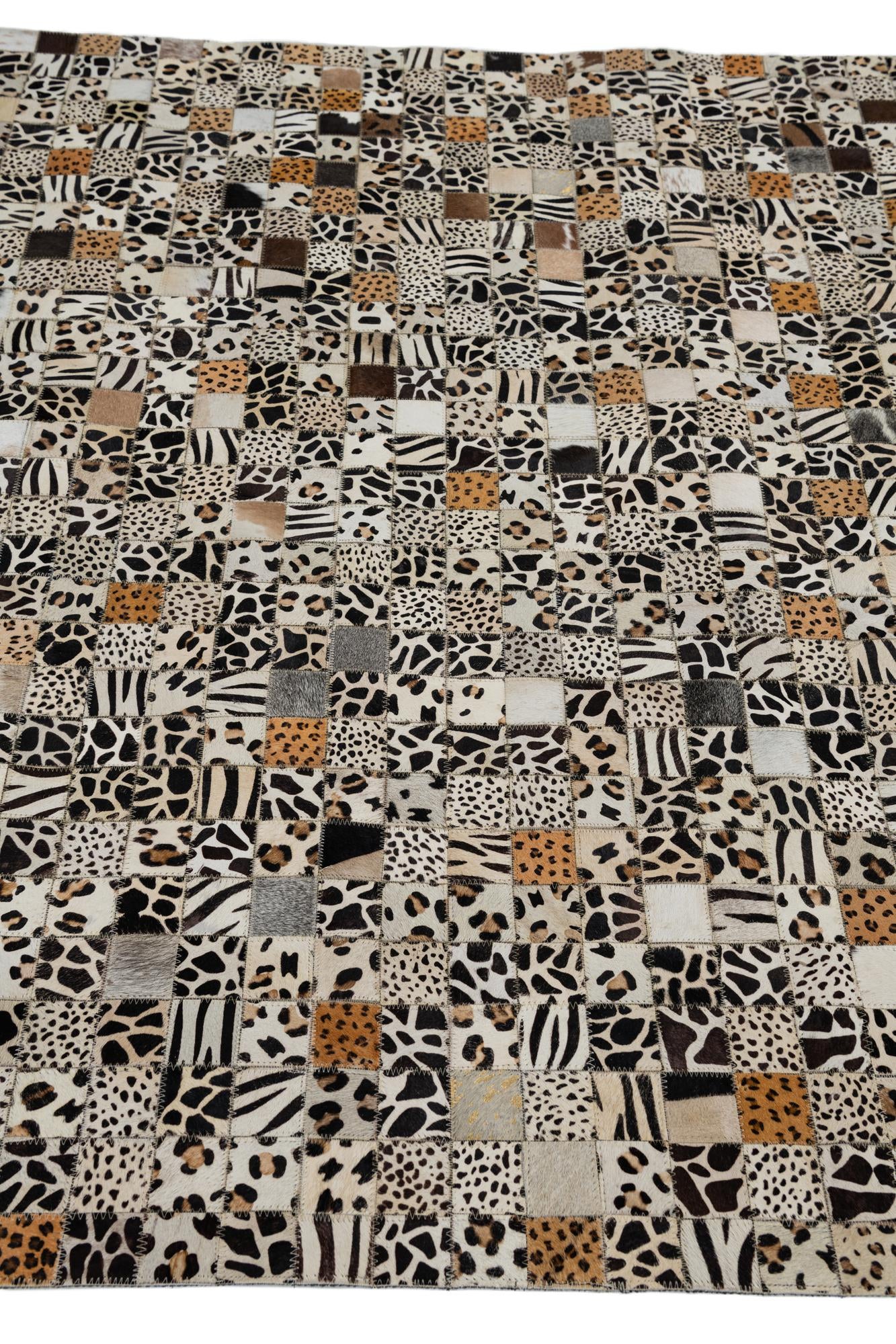 5' x 8' Cowhide Leather Rug