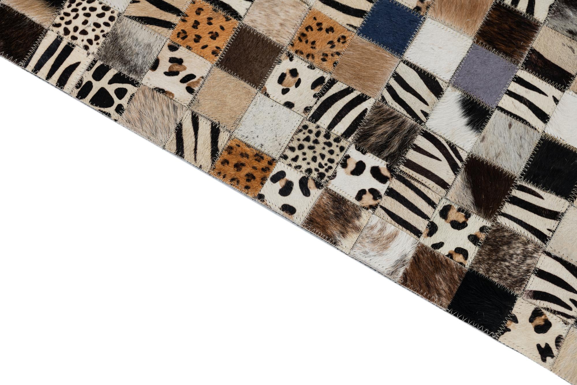 5' x 8' Cowhide Leather Rug