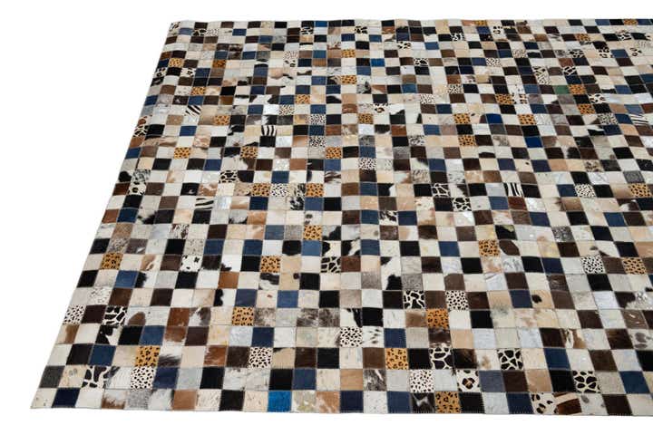 5' x 7' 10 Cowhide Leather Rug