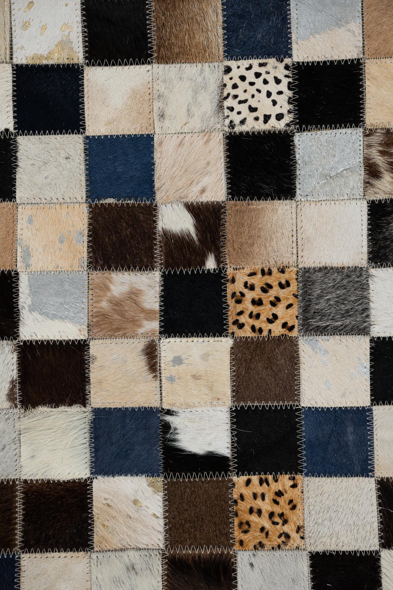 5' x 7' 10 Cowhide Leather Rug