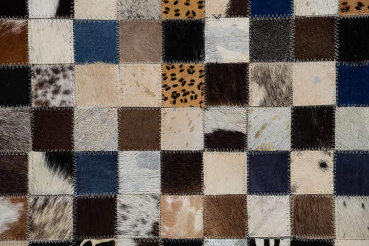 5' x 7' 10 Cowhide Leather Rug