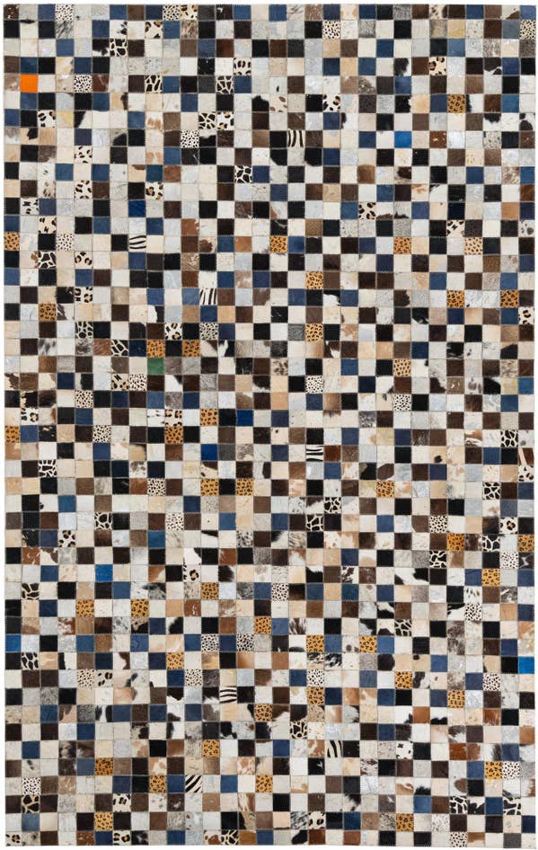 Detail image of 5' x 7' 10 Cowhide Leather Rug