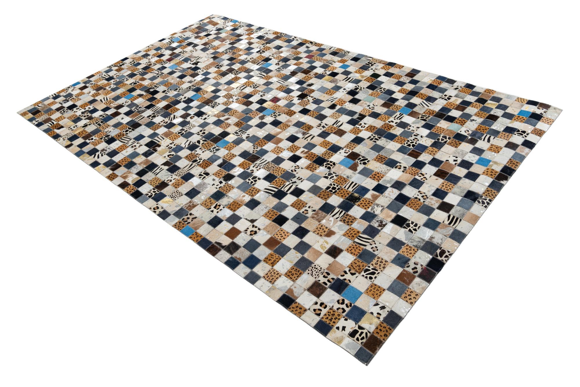 5' x 8' Cowhide Leather Rug