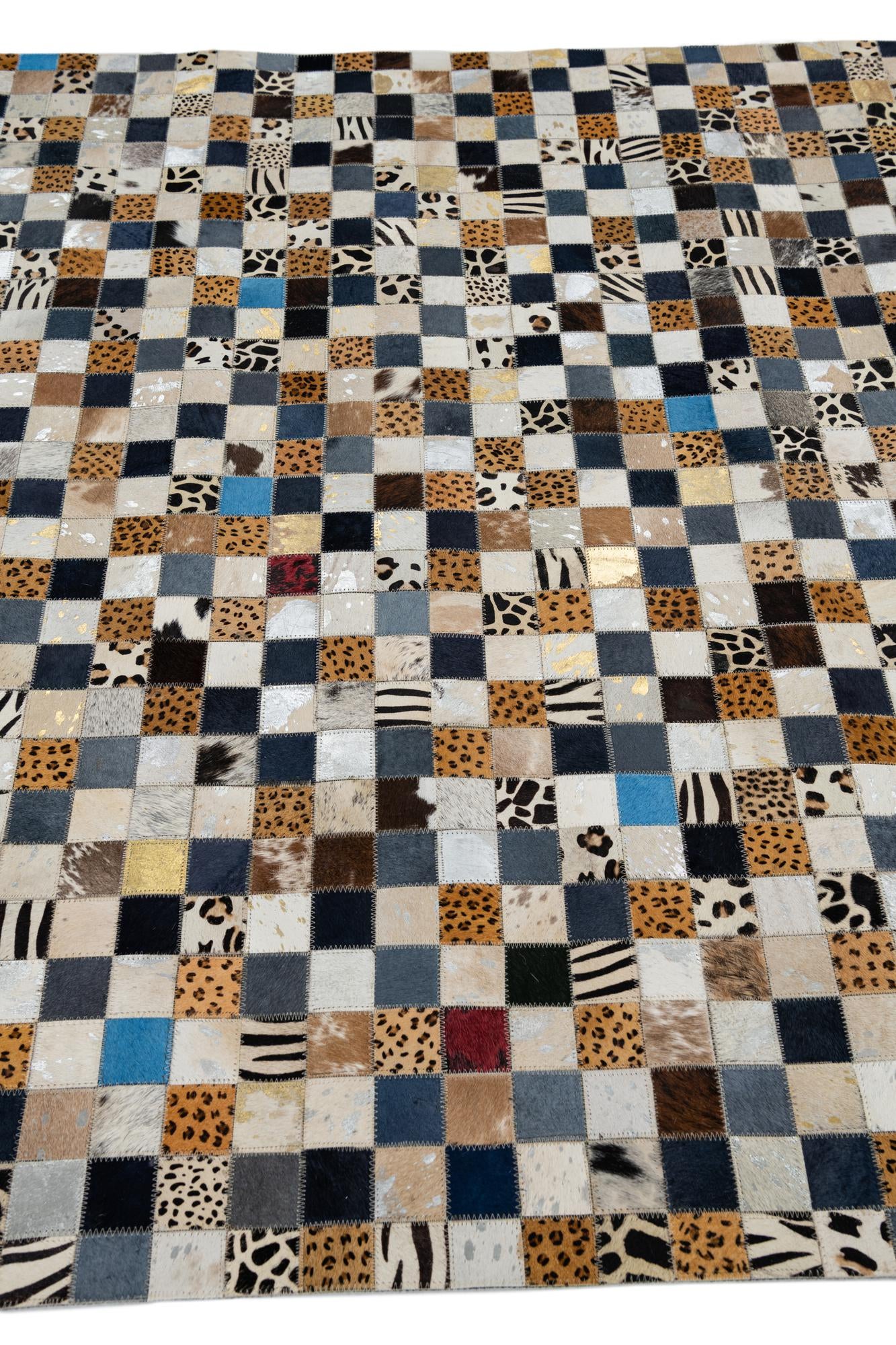 5' x 8' Cowhide Leather Rug