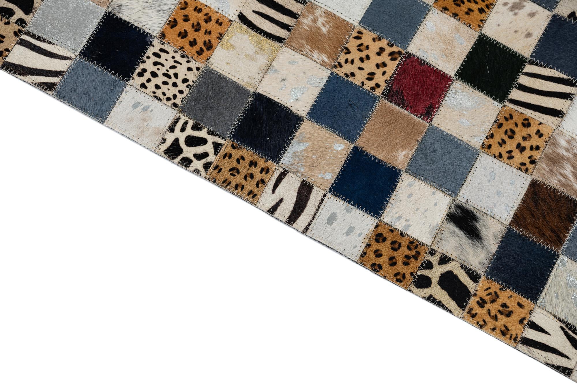 5' x 8' Cowhide Leather Rug