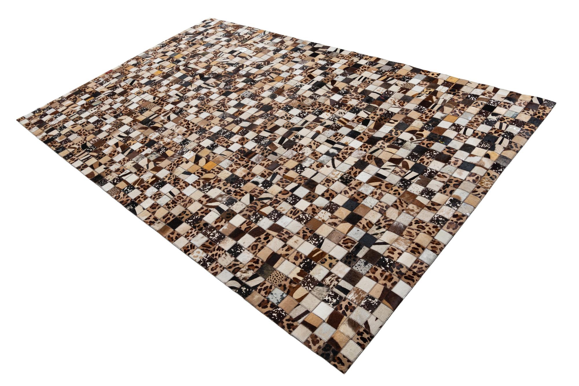 5' 1 x 8' 1 Cowhide Leather Rug
