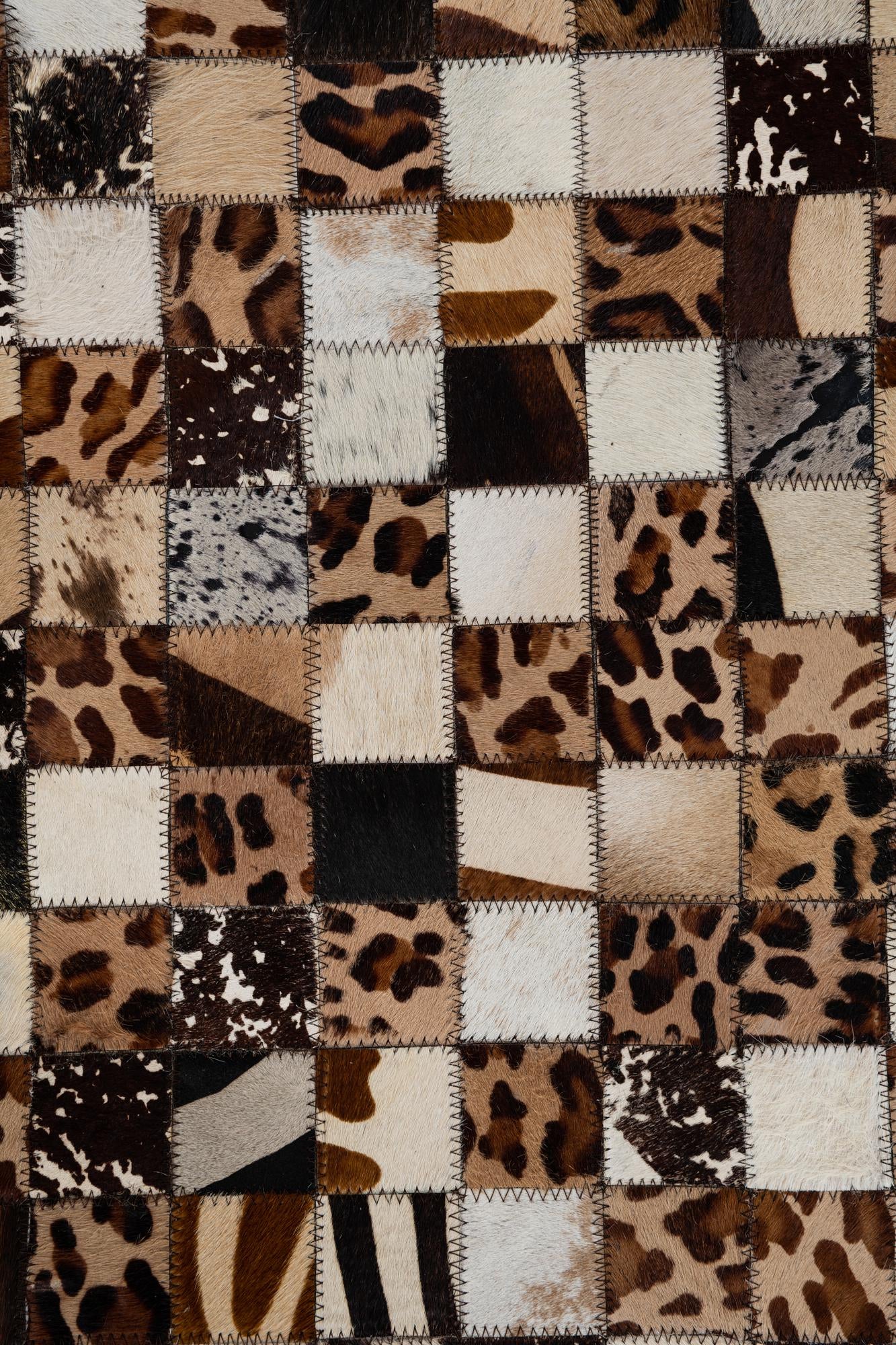 5' 1 x 8' 1 Cowhide Leather Rug
