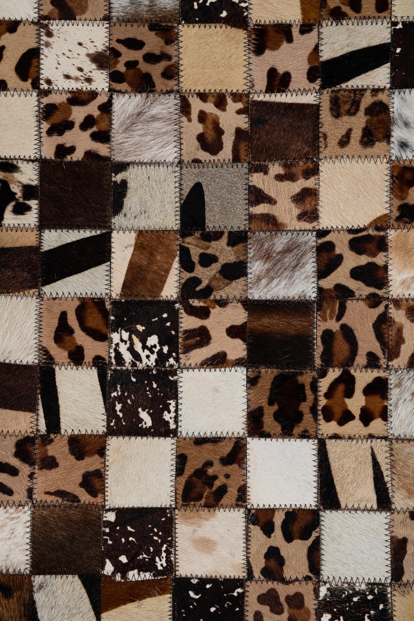 5' 1 x 8' 1 Cowhide Leather Rug