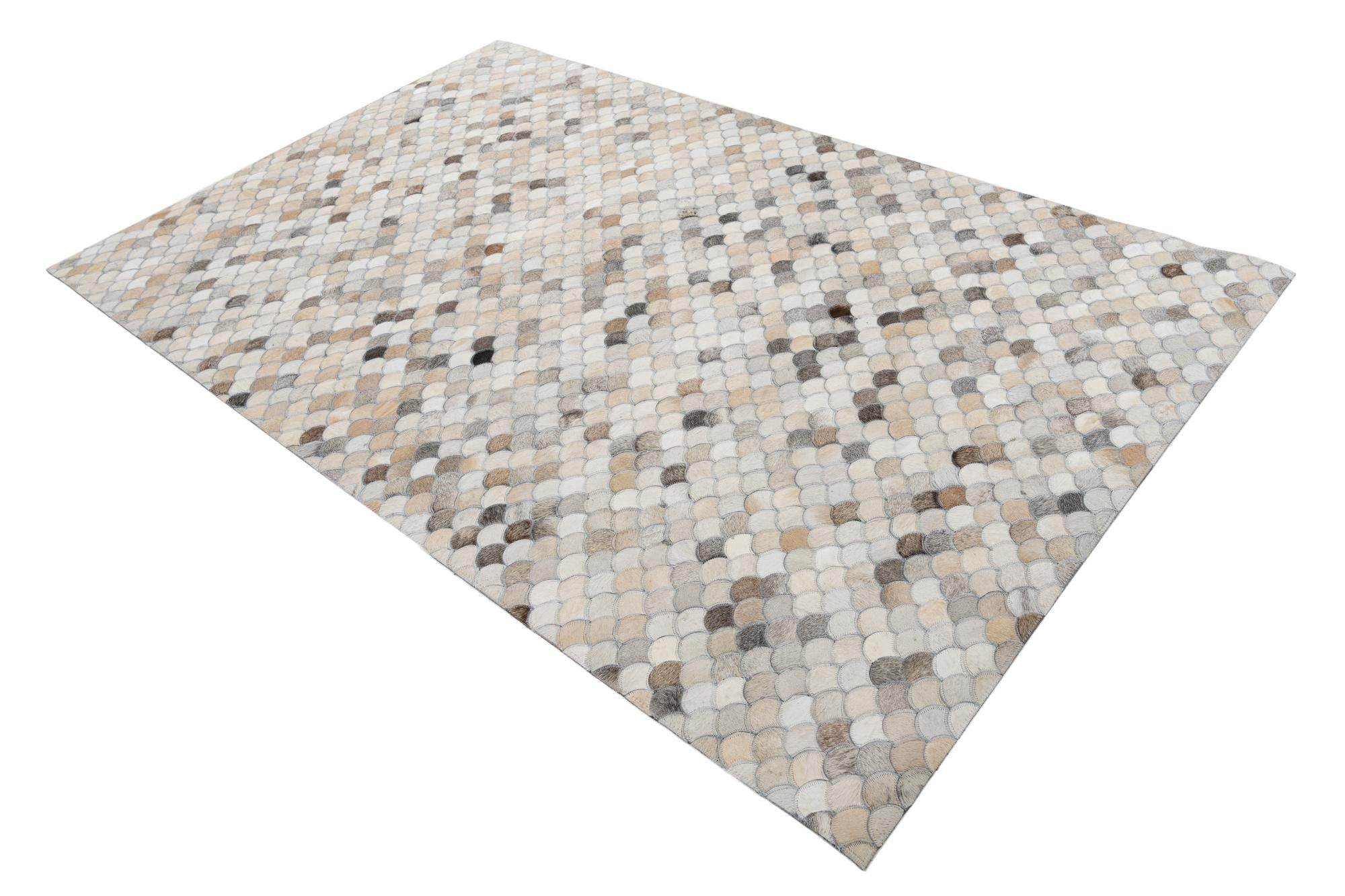 5' x 7' 10 Cowhide Leather Rug