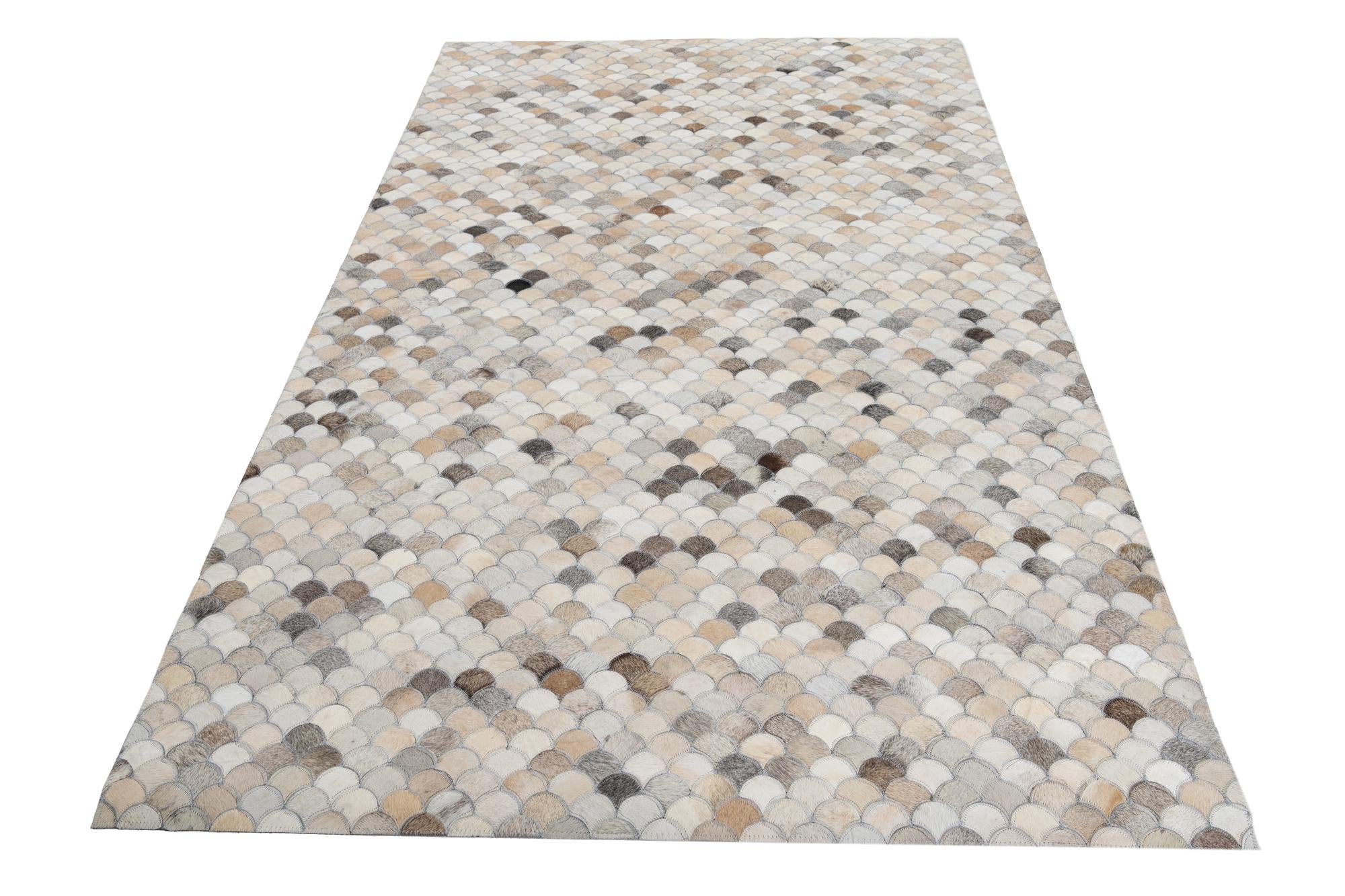 5' x 7' 10 Cowhide Leather Rug