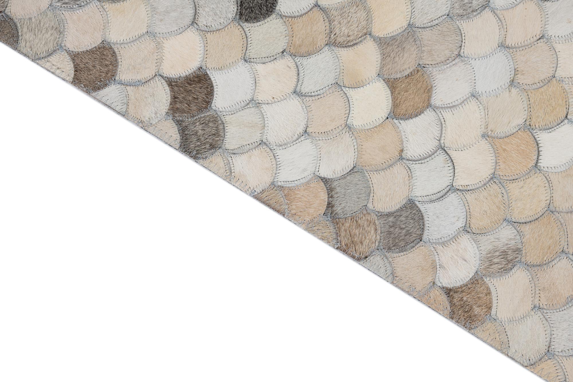 5' x 7' 10 Cowhide Leather Rug