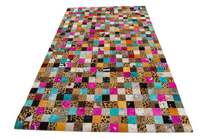 5' x 8' Cowhide Leather Rug