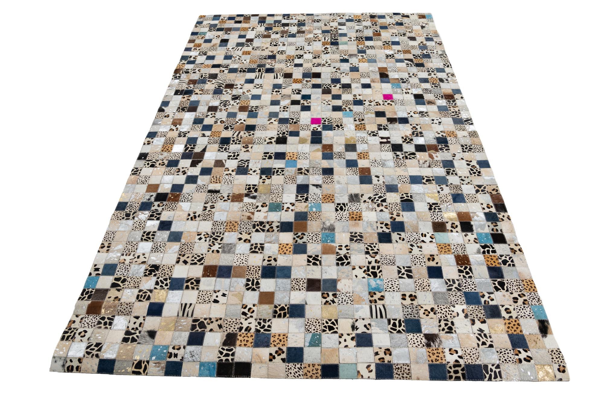 5' x 8' Cowhide Leather Rug