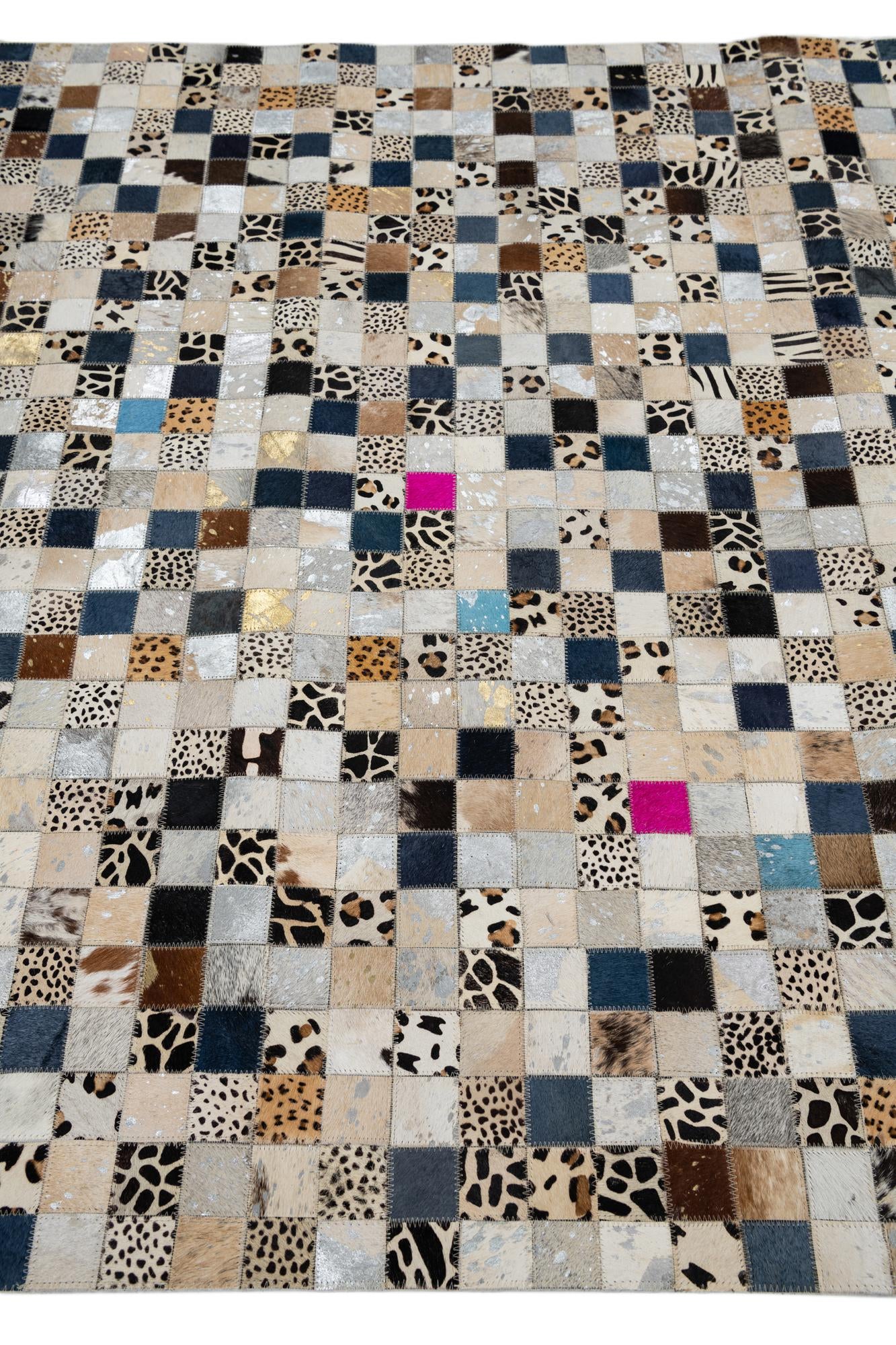5' x 8' Cowhide Leather Rug
