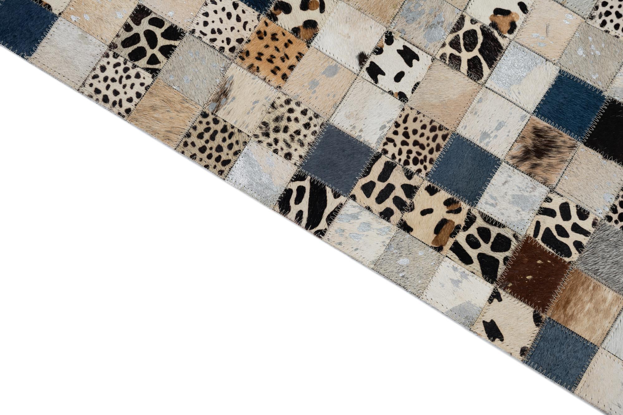 5' x 8' Cowhide Leather Rug