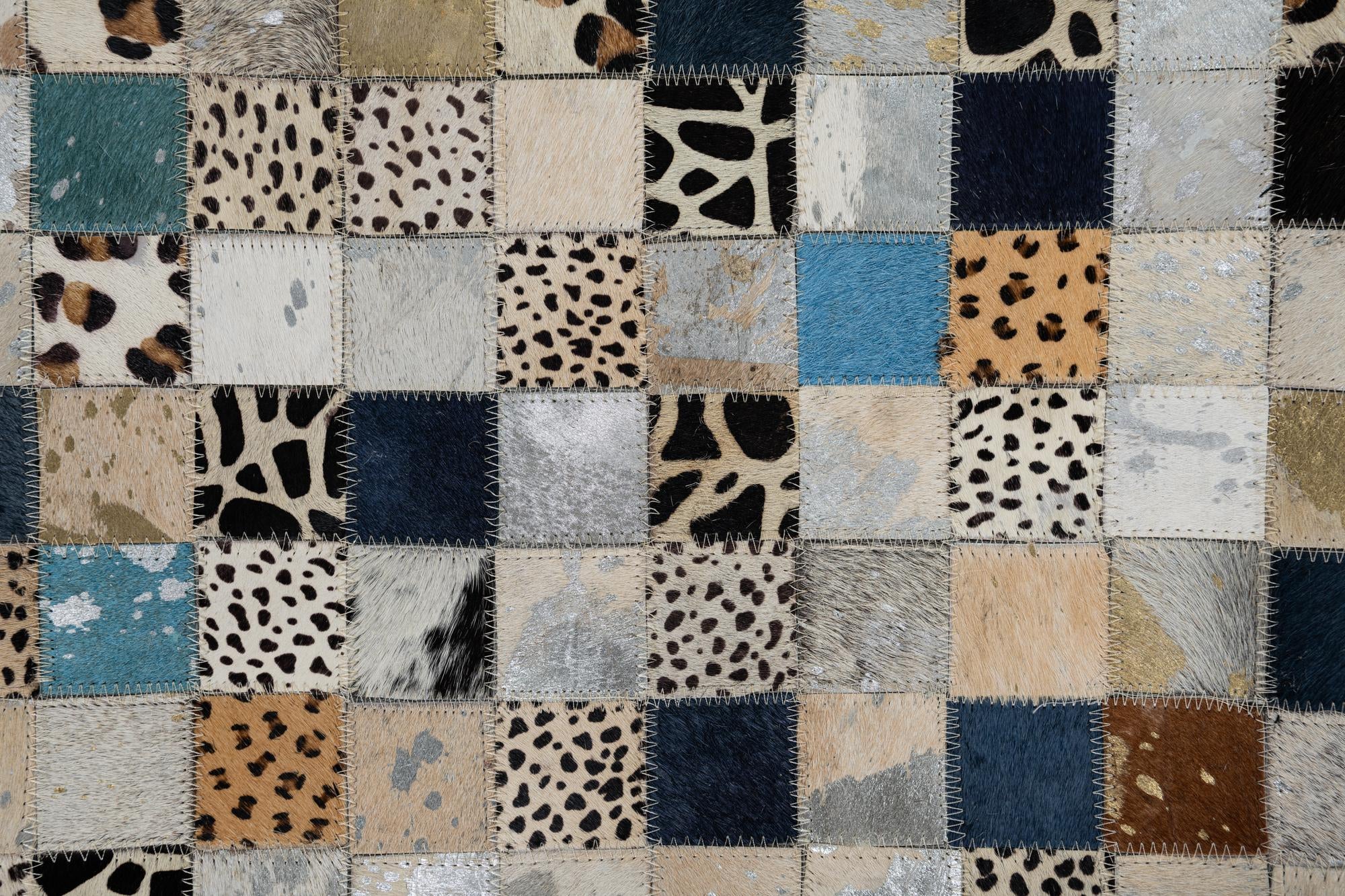 5' x 8' Cowhide Leather Rug