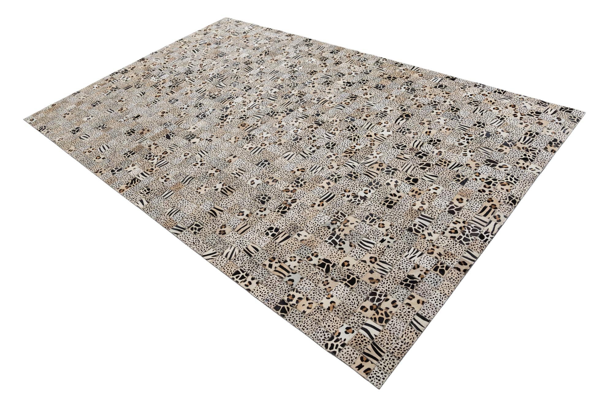 5' 1 x 8' Cowhide Leather Rug