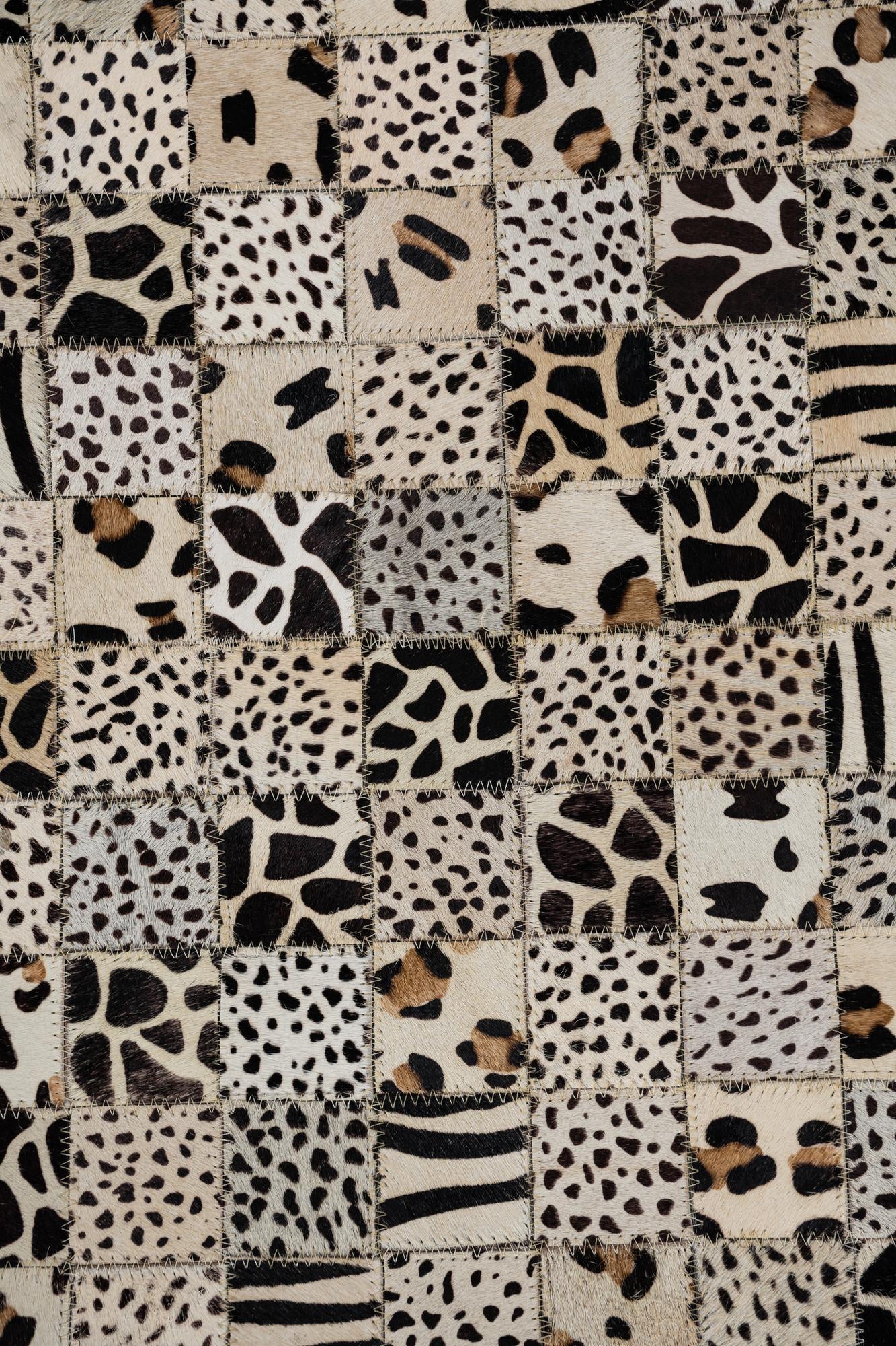 5' 1 x 8' Cowhide Leather Rug