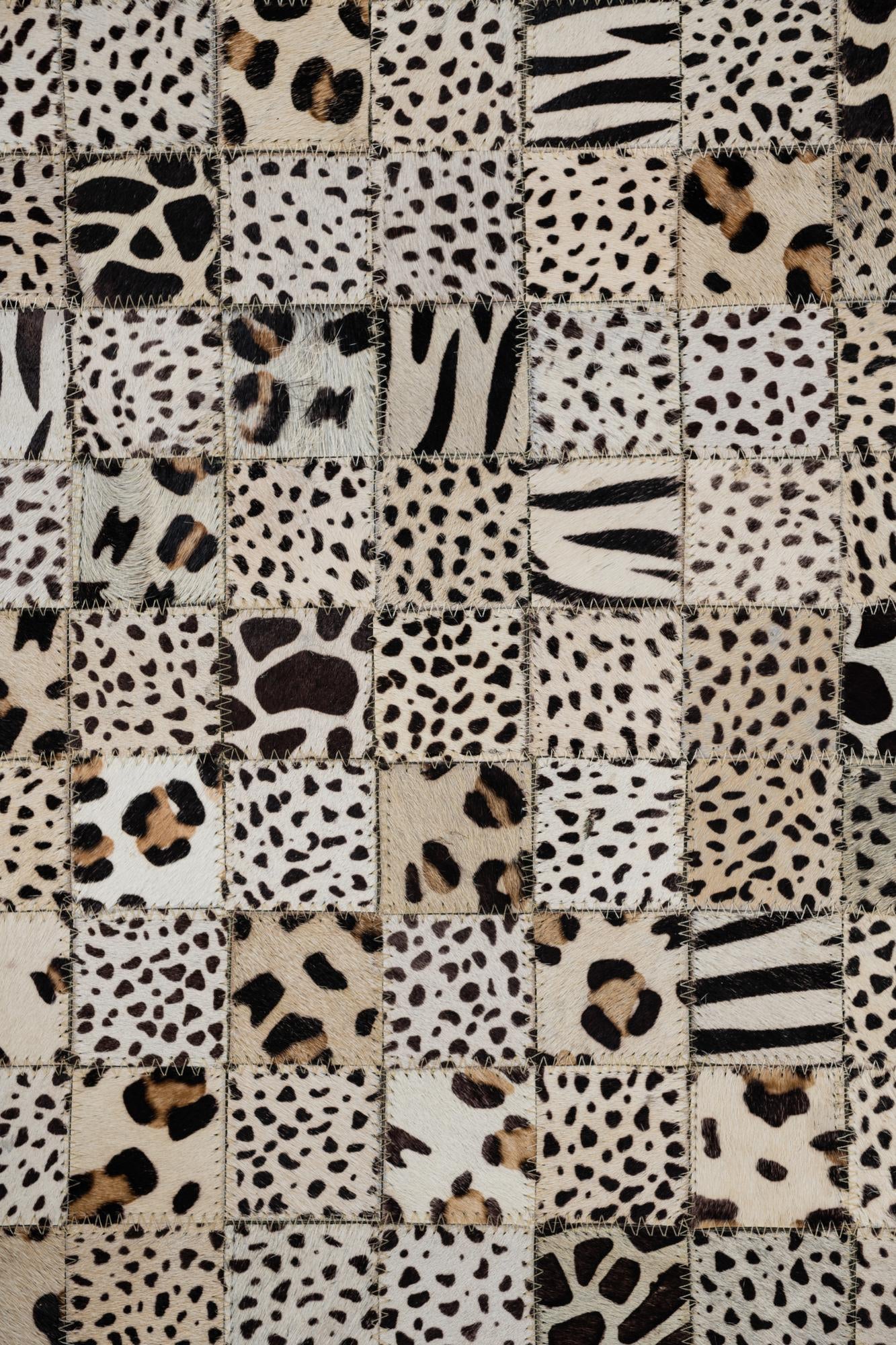 5' 1 x 8' Cowhide Leather Rug